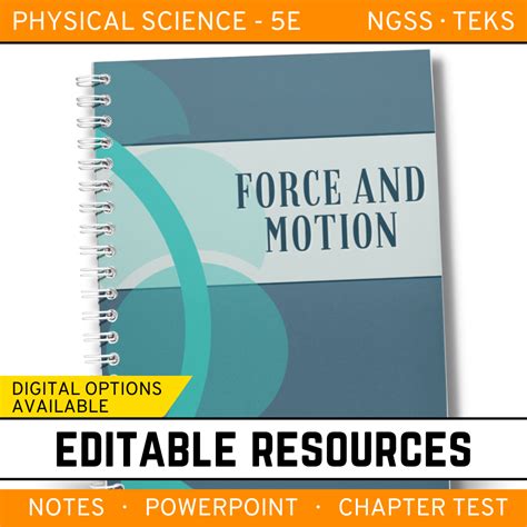 Force Motion Physical Science Notes PowerPoint Test EDITABLE