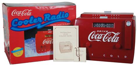 old tyme coca cola cooler radio am fm cassette player coke walt disney otr 1949