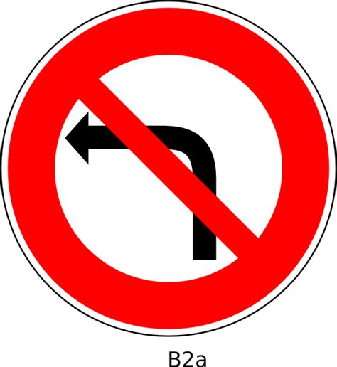 No Left Turn Sign Clip Art At Vector Clip Art