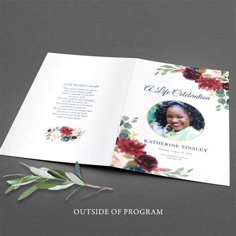 Funeral Service Booklet Printed Memorial Service Brochure