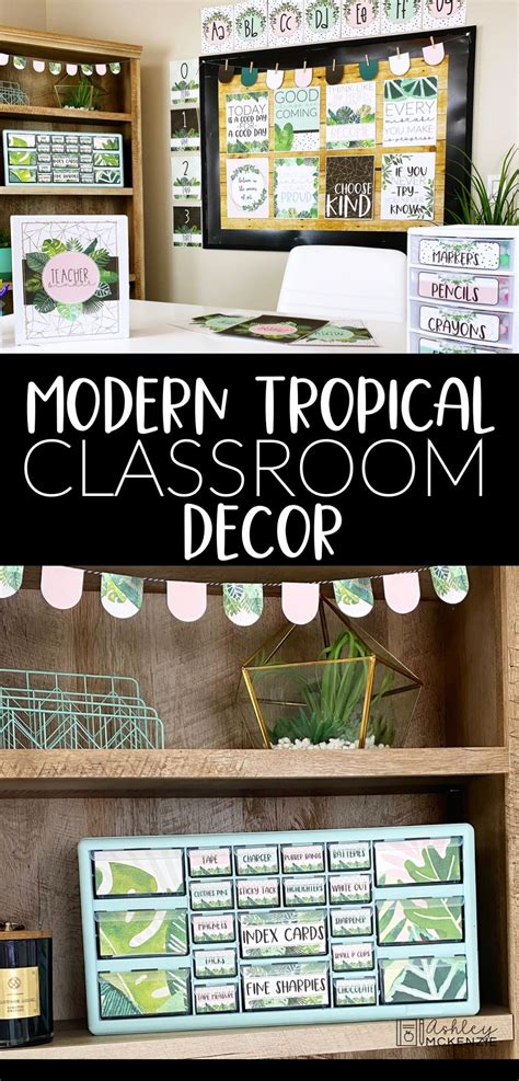 Modern Tropical Classroom Decor Classroom Decor Themes Classroom Decor High School Classroom