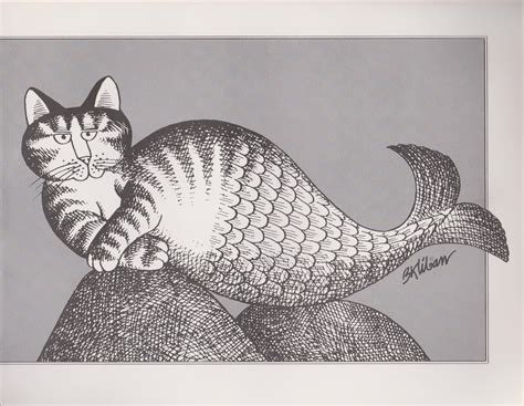 Kliban Cat Print Original Vintage Art Print 13 Fishy Cat Etsy
