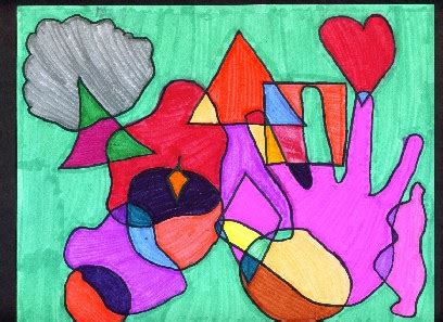 Overlapping Shapes Art Lesson Plan for Elementary School – KinderArt