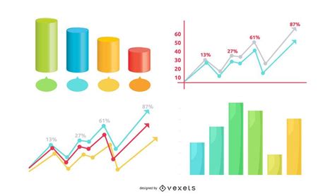 Creative Statistic Charts Infographic Set Vector Download