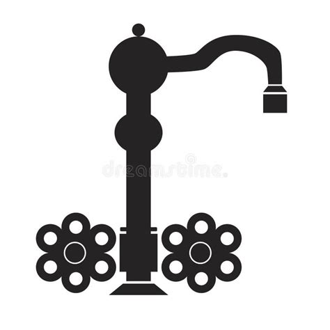 A Plumbing Faucet Isolated On A White Background As A Logo Or Emblem