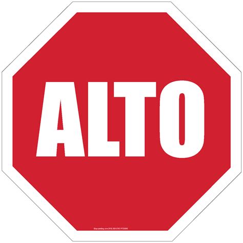 Spanish Alto Stop Floor Sign Stop
