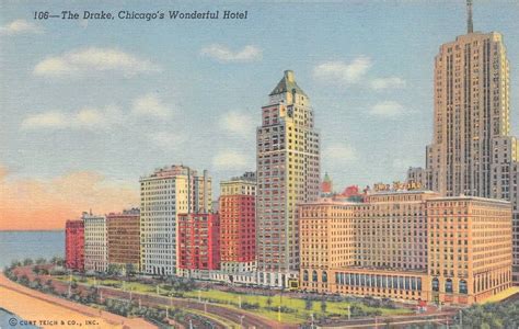 Postcard Chicago The Drake Hotel Boulevard Link At Lake Shore