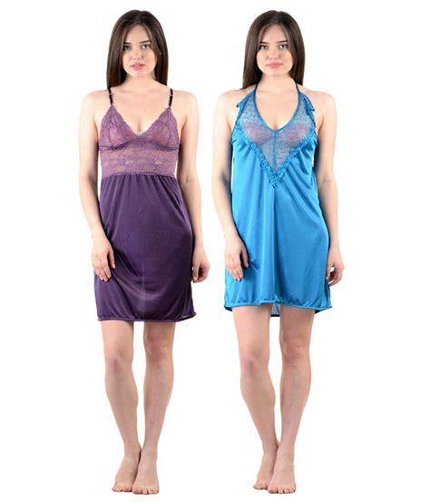 Buy American Elm Women Stylish Sexy Nighty Pack Of 2 Online At Best Prices In India Snapdeal