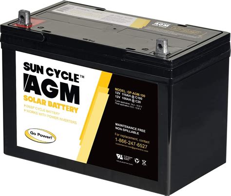 Go Power Cmh Agm 100 12v 100 Amp Agm Deep Cycle Rechargeable Replacement Battery