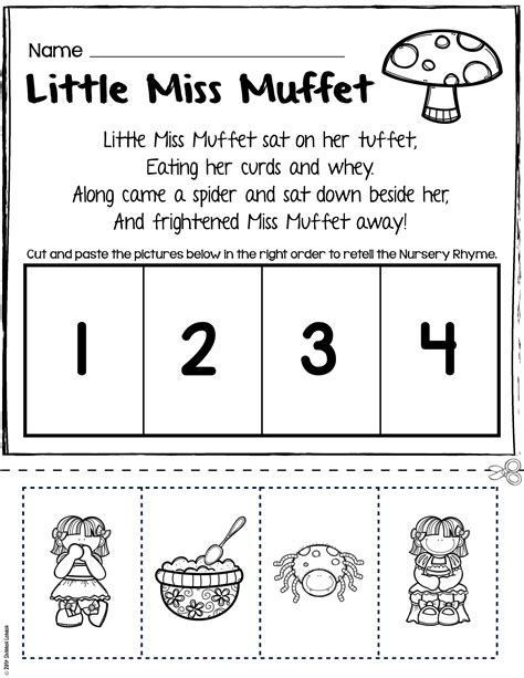 Nursery Rhymes Worksheets For Story Retelling Practice Nursery Rhymes