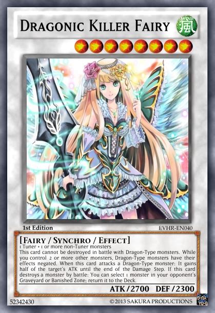 Sakura Single Dragonic Killer Fairy Advanced Card Design Yugioh