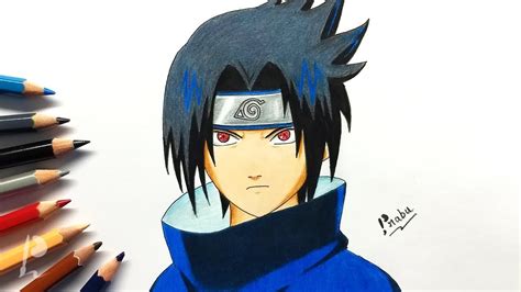 Drawing Sasuke Uchiha Sharingan With Colour Pencils Naruto Budget