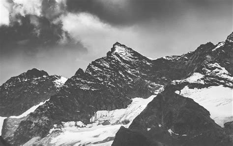 Download Wallpaper 1920x1200 Mountains Peaks Bw Snow Snowy Rocks