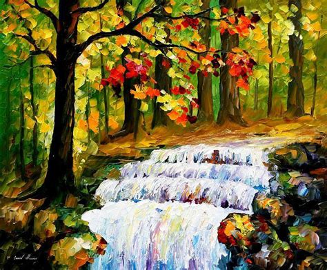 Spring Stream Palette Knife Oil Painting On Canvas By Leonid Afremov