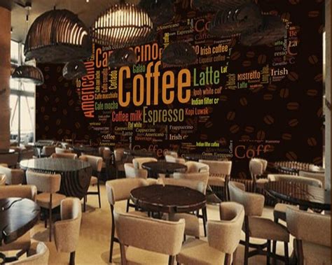 Special offer for cafe buy 2 get 1 free concept. beibehang Custom mural 3D wallpaper alphabet coffee cup ...