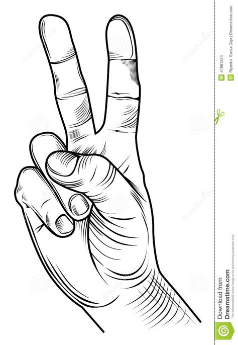 Peace Hand Stock Vector Image Of Cool Symbol Human