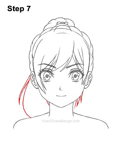 How To Draw A Manga Girl With A Ponytail Front View