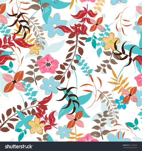 Seamless Flowers Pattern Stock Vector Illustration 511878025 Shutterstock