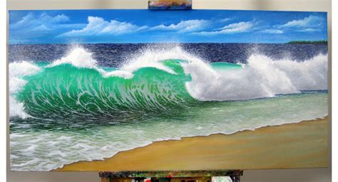 How To Paint A Realistic Wave With H2o Water Mixable Oil Paint Ocean