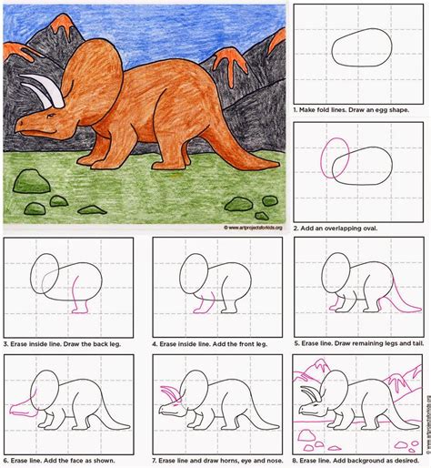 Alles over tekenen en tekeningen zoals hoe leer je tekenen in stappen, cursus tekenles, tekenaars, online tekenen op de computer, welke dieren die tegen kou kunnen. Art Projects for Kids: Draw a Triceratops | Tekenen voor ...