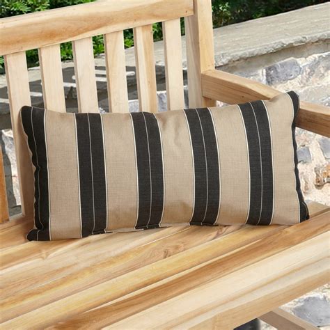 Mozaic Company Sunbrella Striped Outdoor Lumbar Pillow With Knife Edge