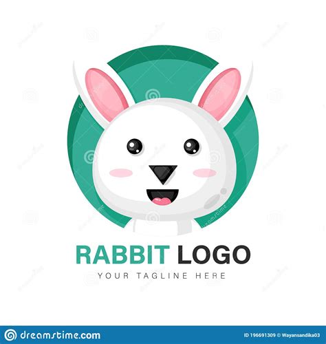 Cute Rabbit Logo Design Stock Vector Illustration Of Isolated 196691309