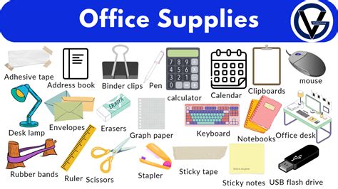 Office Supplies List Grammarvocab
