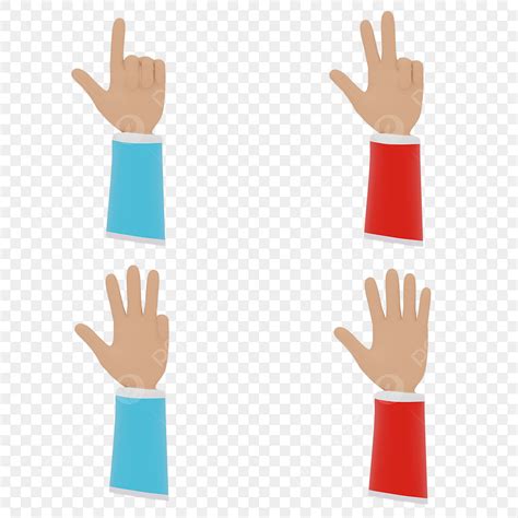 Hand Gestures Clipart Transparent Background Cartoon Hand Gesture Set