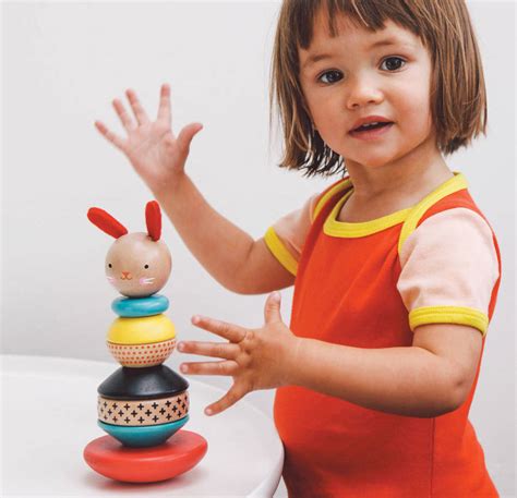 Eco Friendly Wooden Rabbit Stacking Toy By Little Baby Company