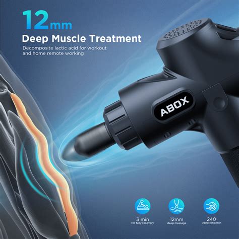 Abox Mg 009 Massage Gun Reach 12 Mm With 30 Speeds 8 Massage Heads