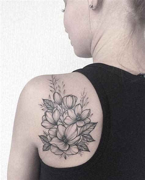 60 Black And Gray Flower Tattoos By Anna Bravo List Inspire