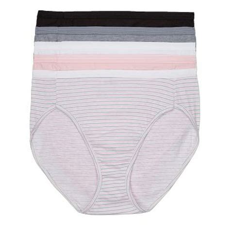 Hanes Hanes Ultimate Womens Comfort Cotton Hi Cut Underwear 5 Pack