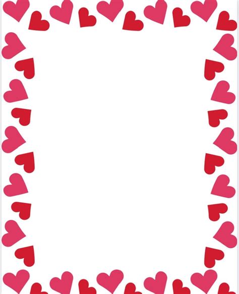 Valentines Day Border Pdf Heart Printable Love Png Border Images