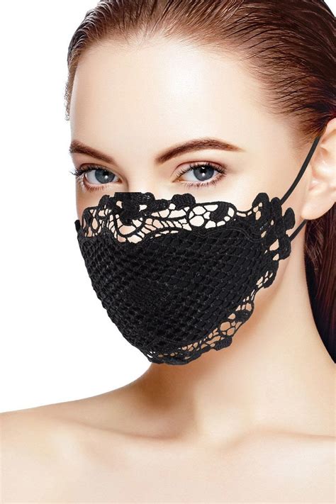 Chic Black Lace Mesh Fashion Face Mask Fast Shipping Made In Usa In