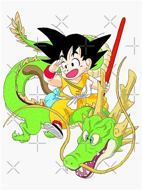 Kid Goku And Shenron Sticker For Sale By Wanderer88 Redbubble