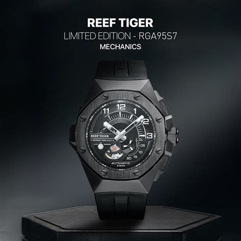 Reef Tiger Punk Style Fashion Mens Automatic Watches With Super Luminous