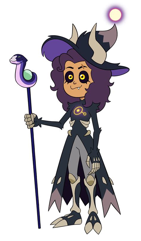 A Cartoon Character Dressed As A Witch Holding A Wand And Wearing A Hat