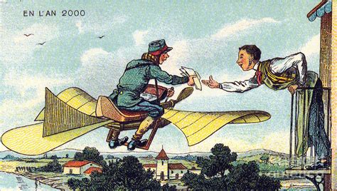Flying Postman 1900s French Postcard Photograph By Science Source