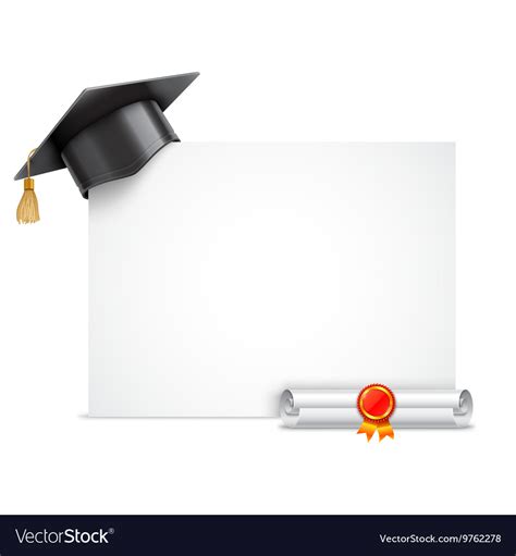 Graduation Cap And Diploma Scroll Royalty Free Vector Image