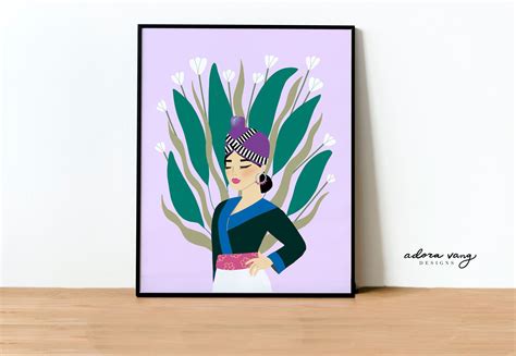 Printed Hmong Girl Growth Wall Art Hmong Girl Art Print | Etsy