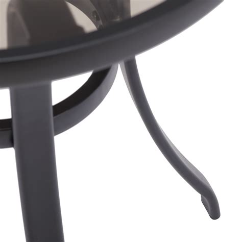 Mainstays Heritage Park 20 Round Glass Top Outdoor Patio Side Table Black