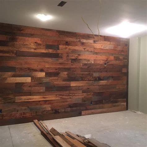 Rough Wood Accent Wall In 2019 Faux Wood Wall Wooden Accent Wall