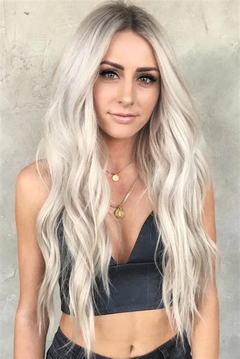 Hair Color 2017 2018 Long Platinum Blonde Hair Wavy