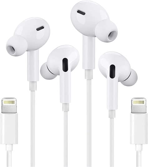 Buy 2 Pack Wired Earbuds With Lightning Connector Apple Mfi Certified