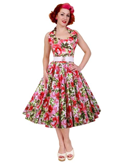 1950s Halterneck Sweet Rose Pink Dress From Vivien Of Holloway