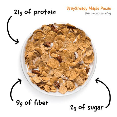 Staysteady Cereal Maple Pecan High Protein Low Sugar Fiber Ric