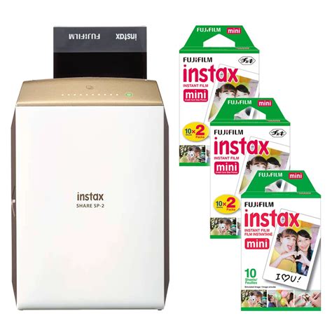 Fujifilm Instax Share Sp 2 Smartphone Printer Gold Fuji Mini White