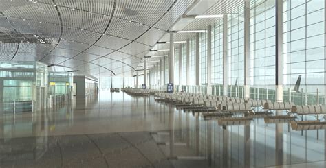 Airport Terminal Lobby 001 3d Model Flatpyramid