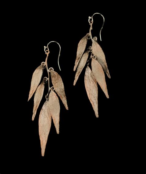 fine weeping willow silver five leaf earrings michael michaud us