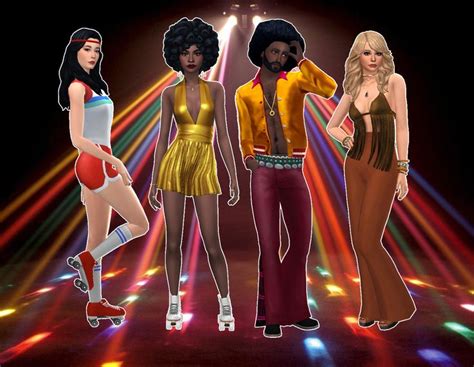 Decades Lookbook The 1970s Sims 4 Decades Challenge Disco Costume